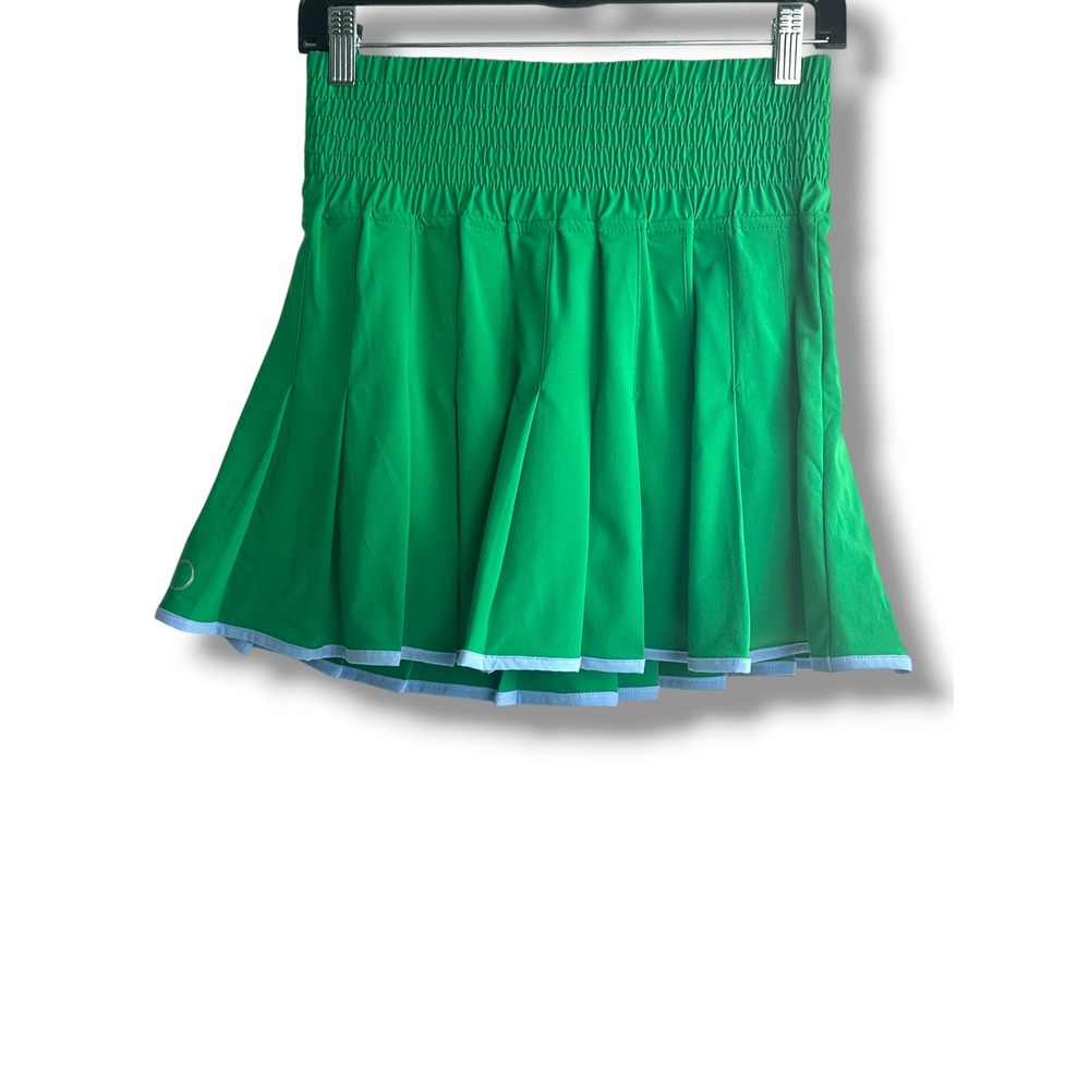 The Bubble Alicia Tennis Skort Women S Green NEW Pleated Smocked High Waist